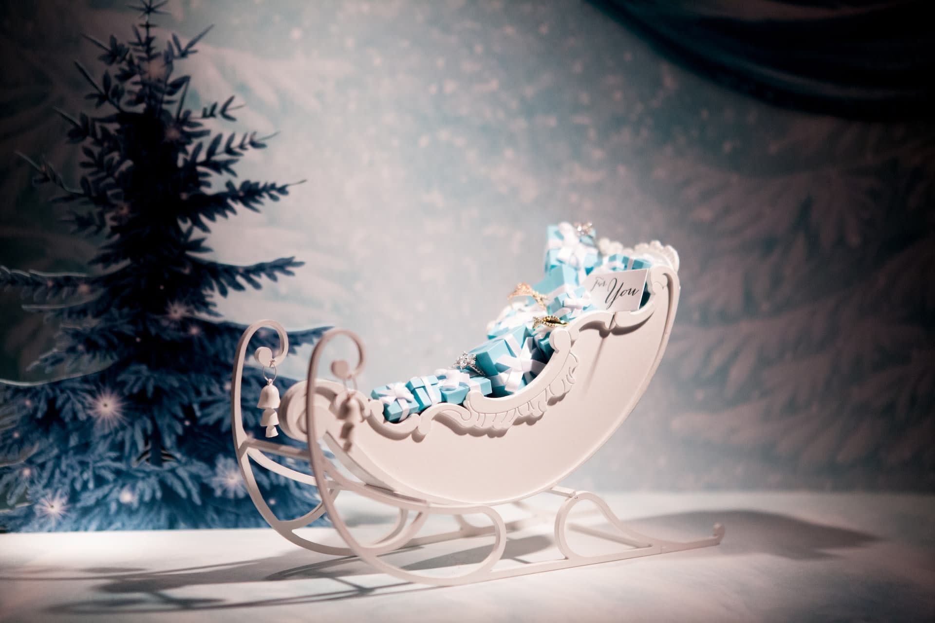 White decorative Santa sleigh ornament