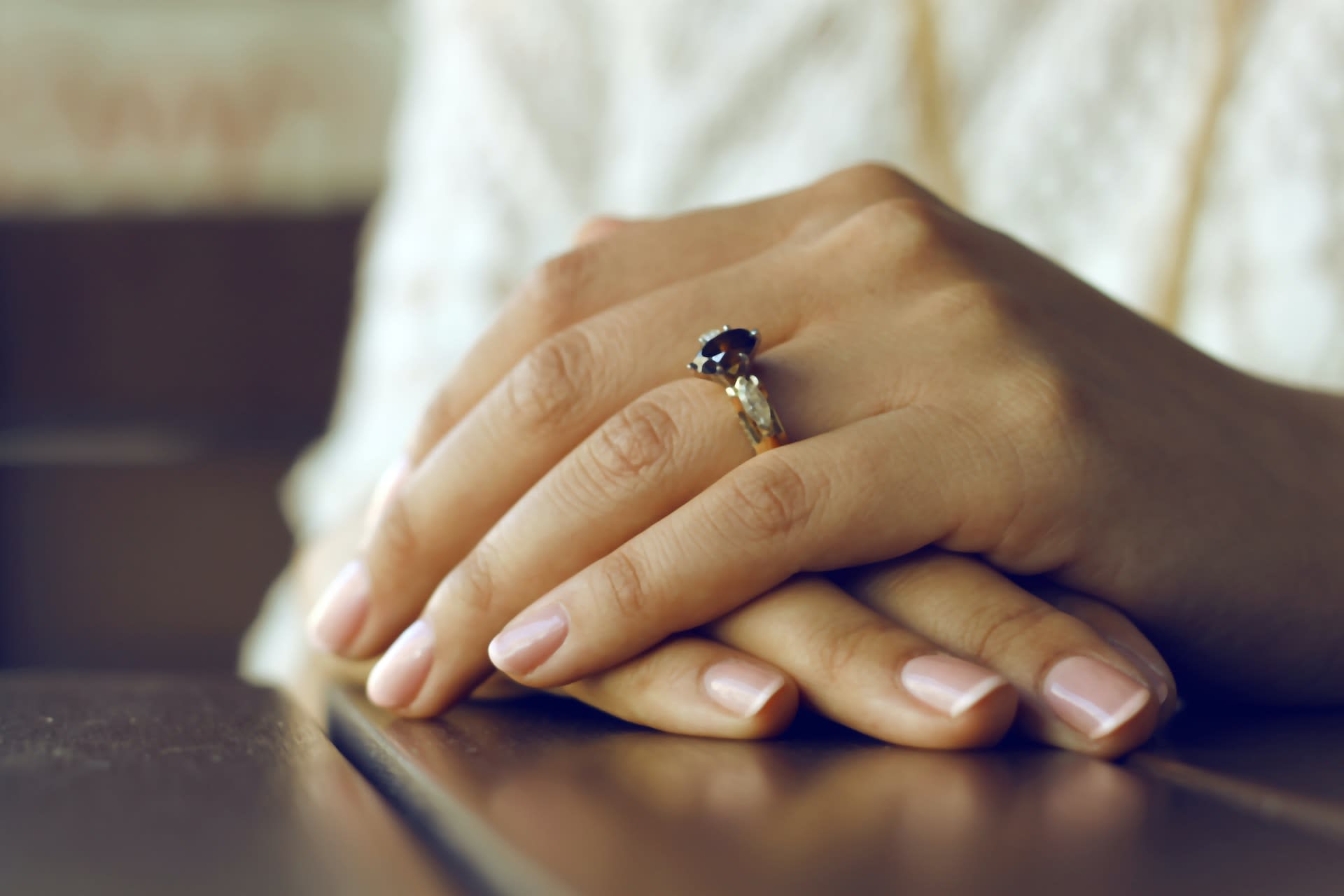 Woman with freshly manicured hands and nails