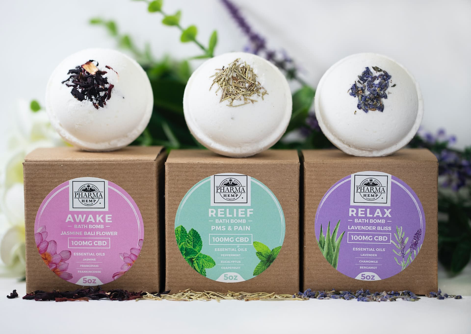 Selection of three bath bombs