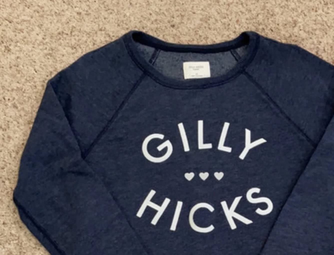 Dark blue second hand Gilly Hicks jumper flat-lay for sale