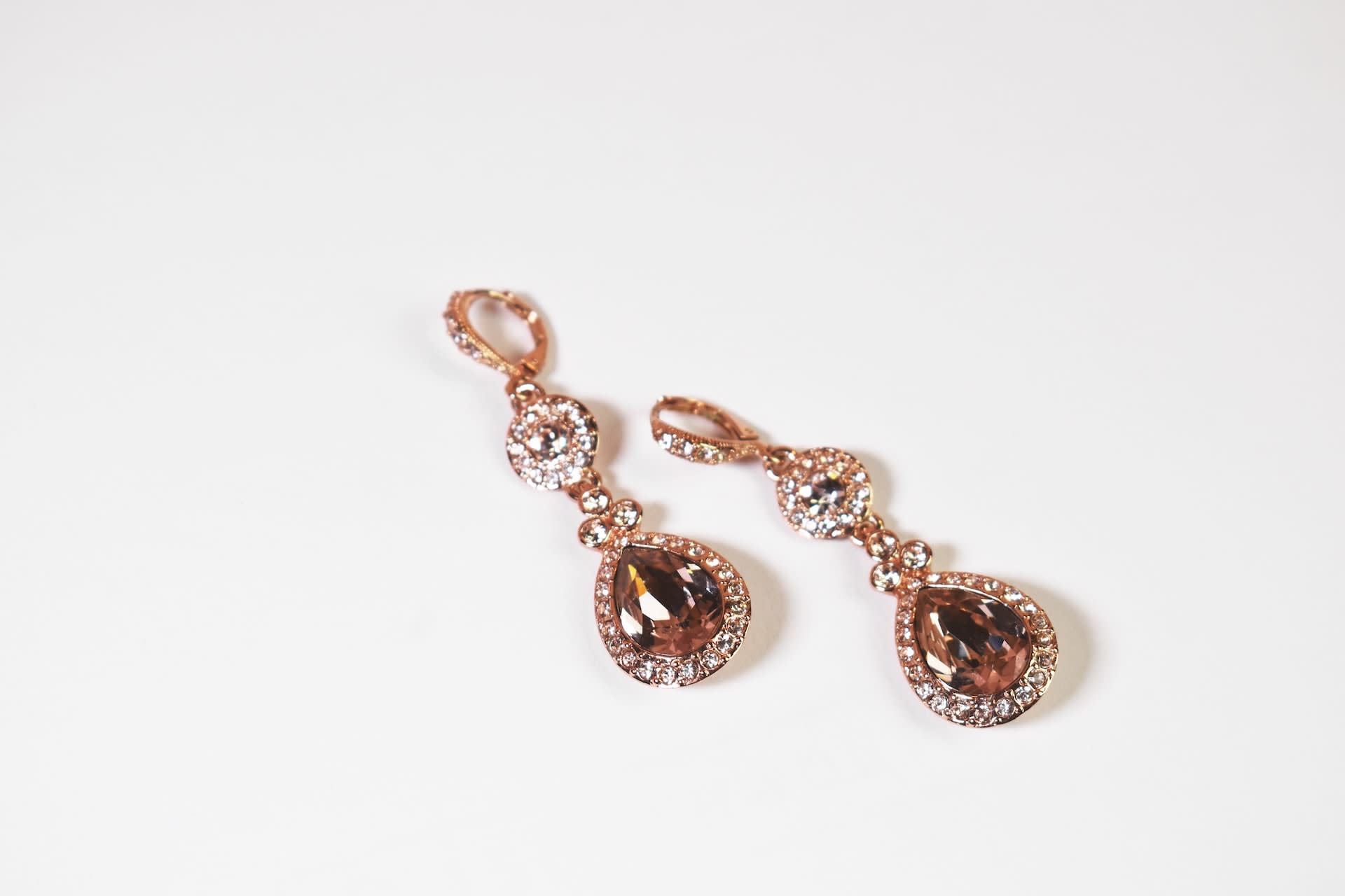 Vintage rose gold drop earrings