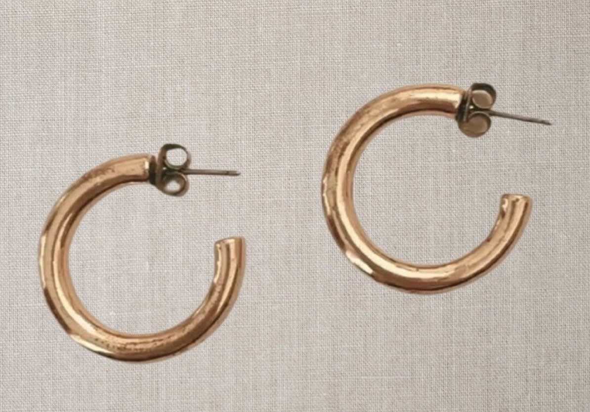 Vintage gold hoop earrings