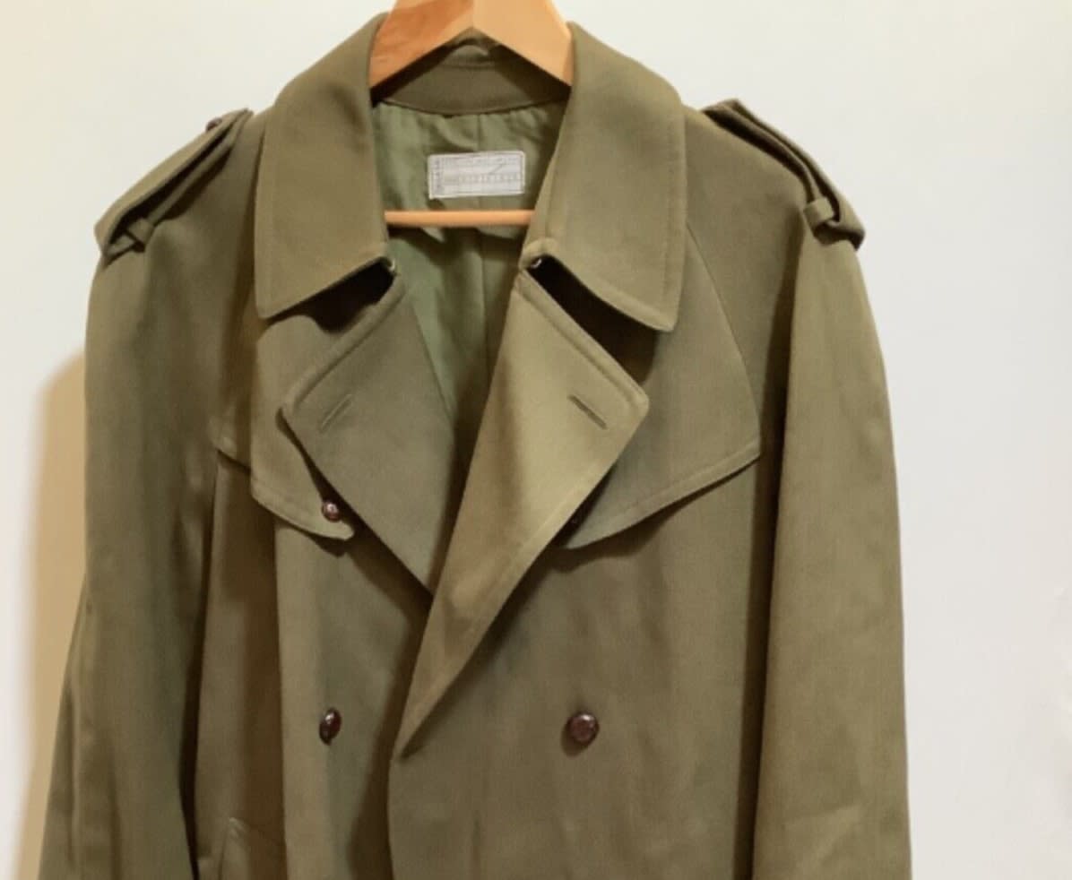 Vintage olive green trench coat