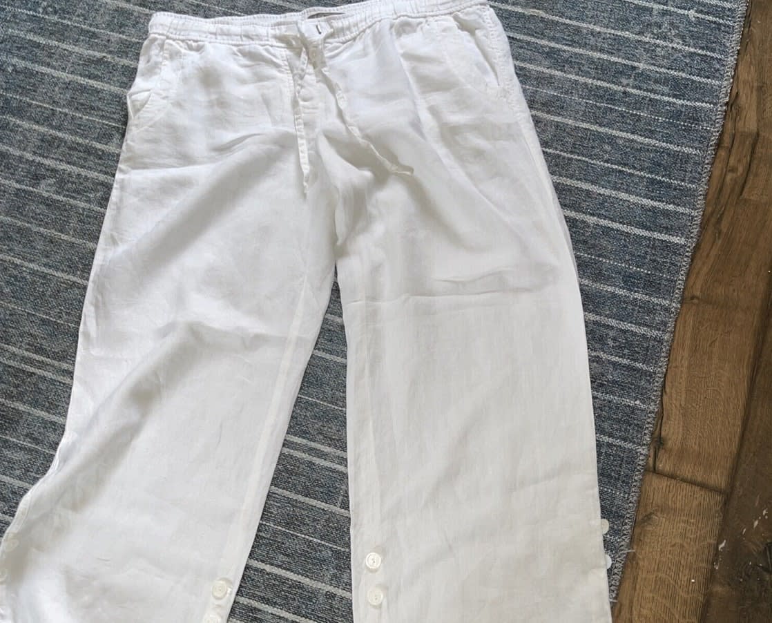 Vintage white linen trousers