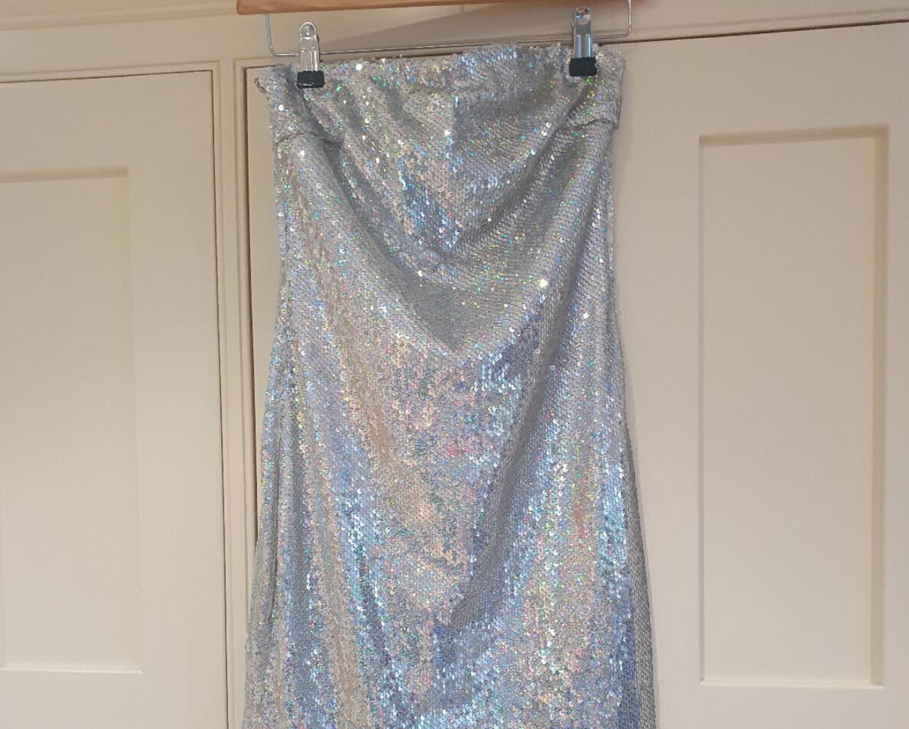 Pre-loved silver sequin mini-dress