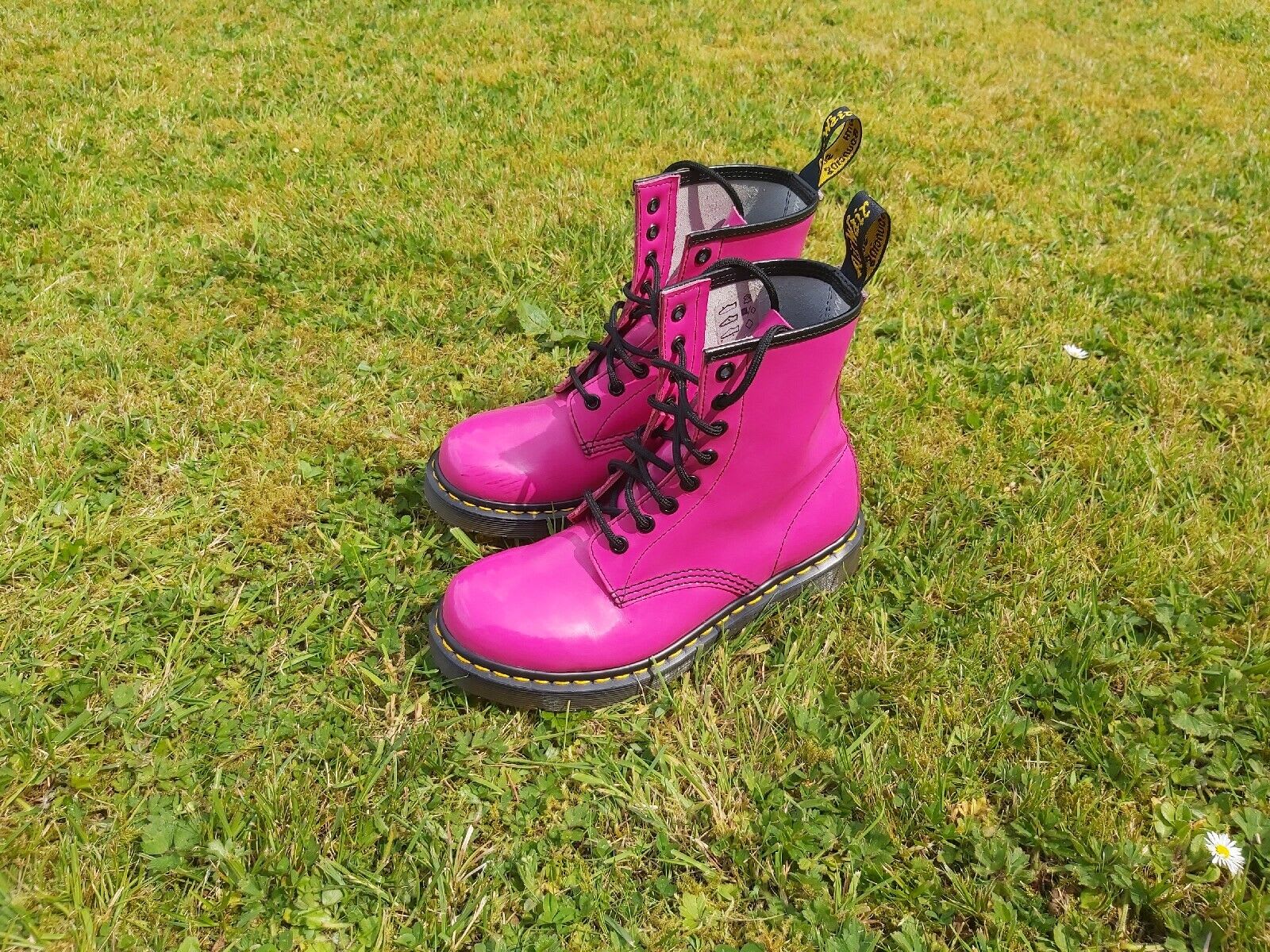 Pre-loved neon pink Dr.Martens boots