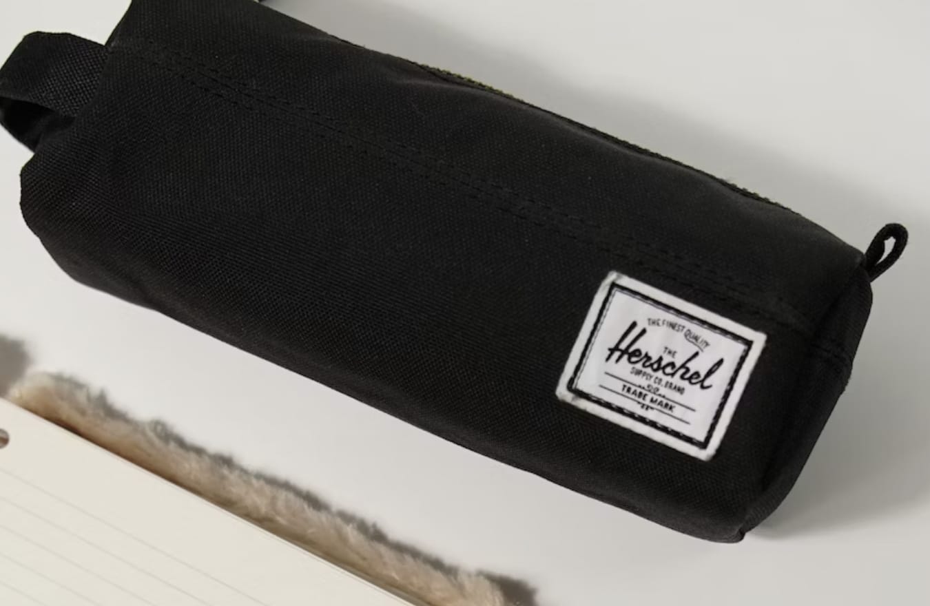 Black fabric pencil case second hand