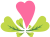 Loading placeholder for Illustration of a single pink heart with 6 green hearts