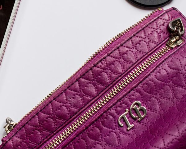 Vintage purple Ted Baker make-up bag with gold zip details