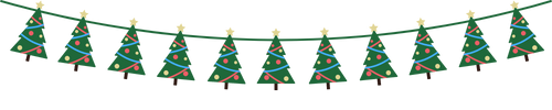 Christmas tree garland graphic