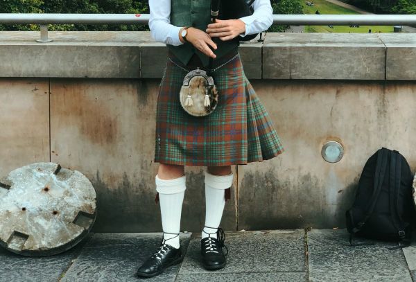 Man wearing a pre-loved traditional Scottish Kilt