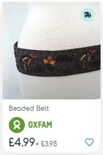 Beaded vintage belt from Oxfam