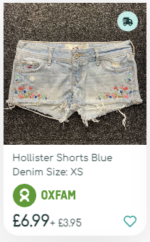 Light denim shorts from Oxfam