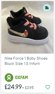 Baby Nike trainers from Oxfam