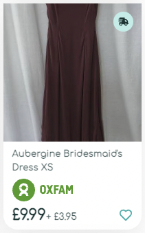 Bridesmaids dress from Oxfam