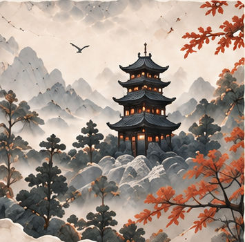 岳麓山中的楼阁