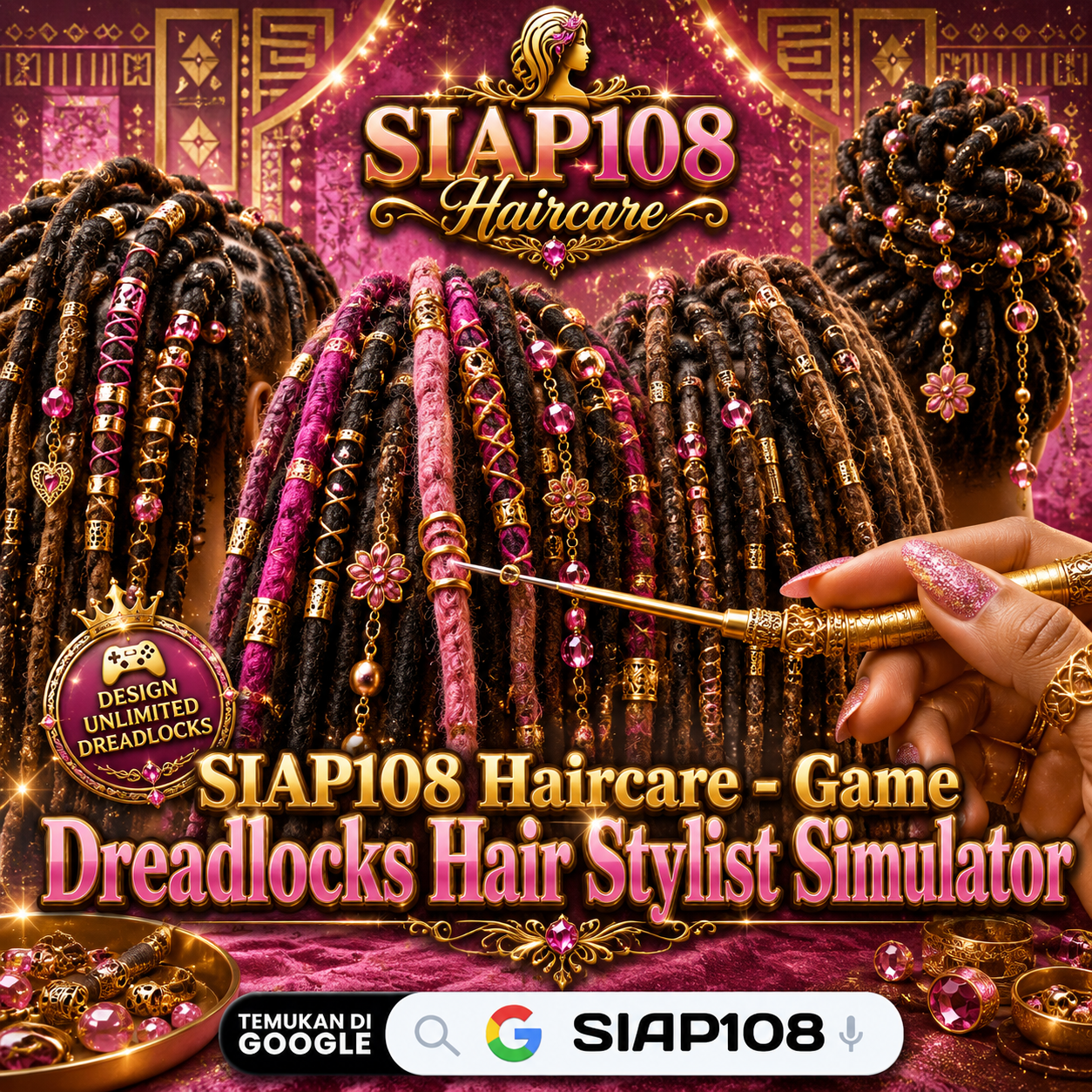 Studio pembuatan dreadlocks di dalam salon SIAP108