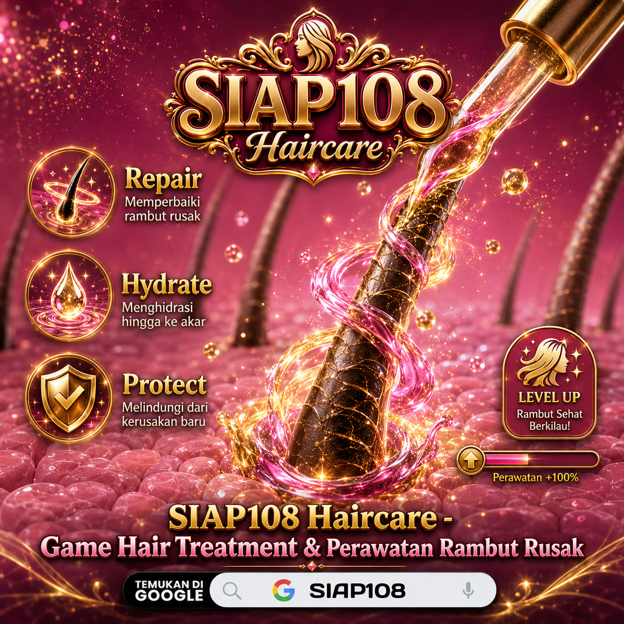 Ruang treatment rambut dengan alat perawatan salon SIAP108