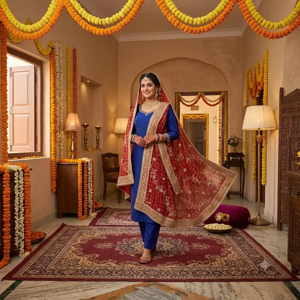 GHATCHOLA LEHERIYA ZARKAN HAND WORK