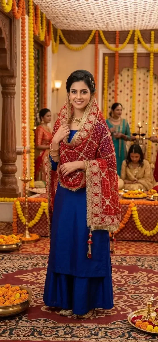 GHATCHOLA WEDDING DUPATTA JHALAR LACE
