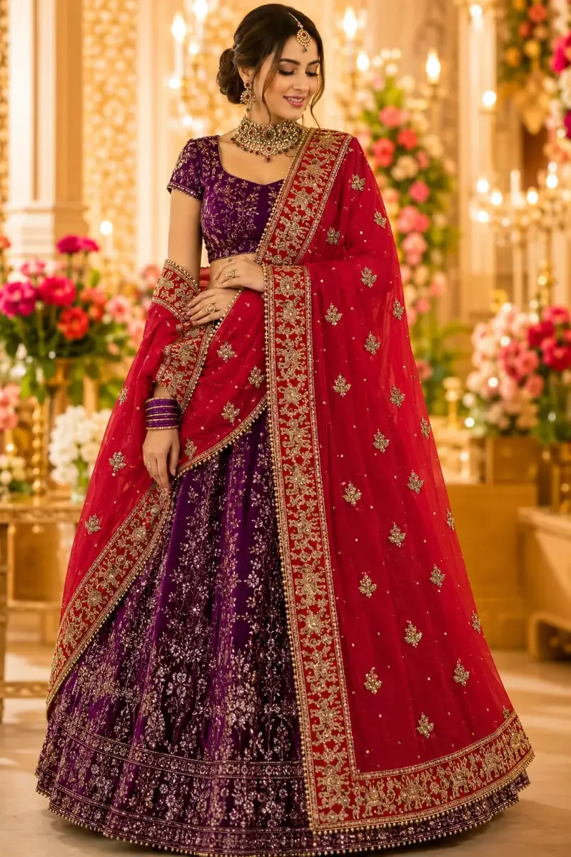 BARAAT BORDER NET BRIDAL DUPATTA