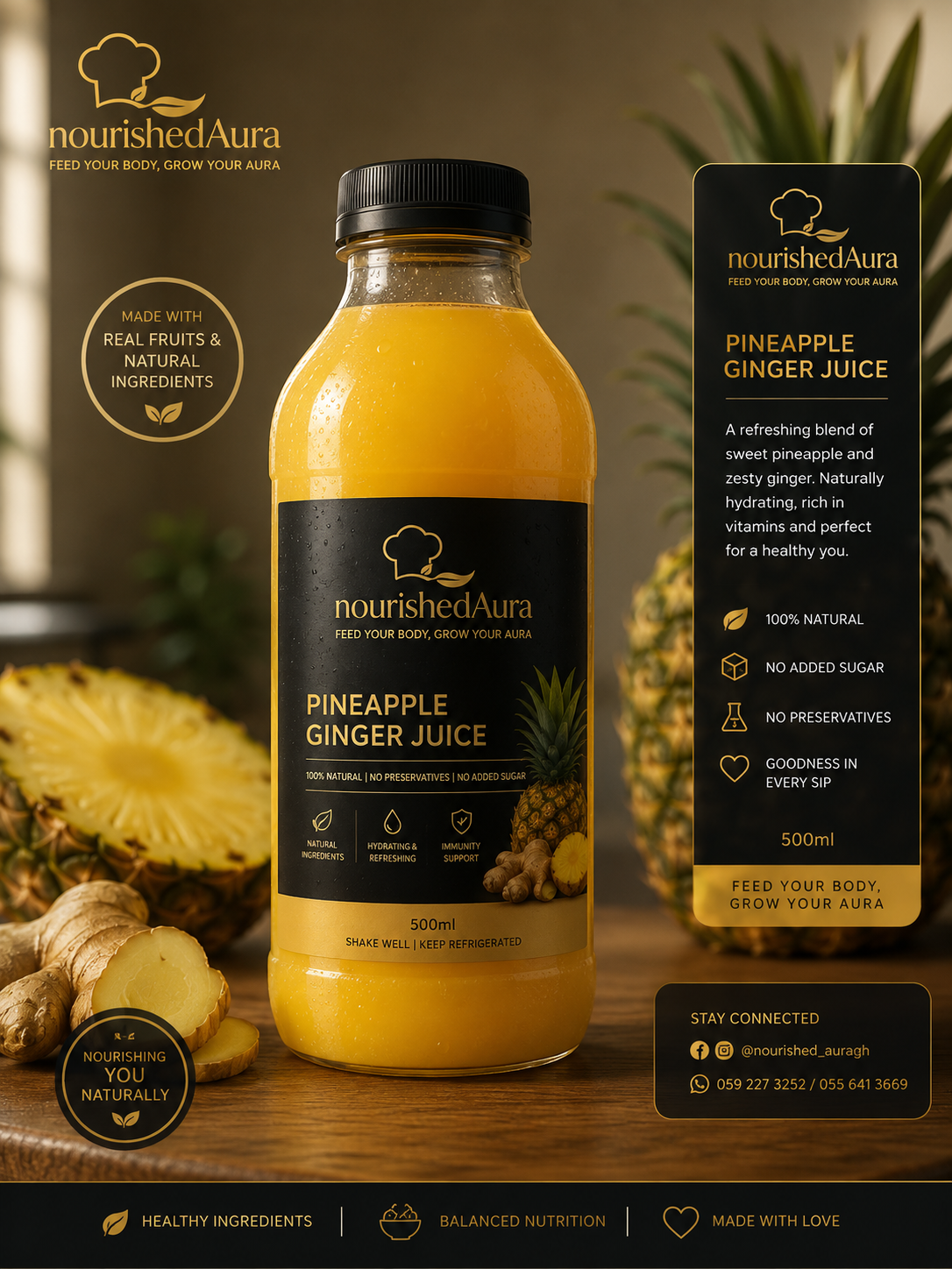 Pineapple & ginger juice