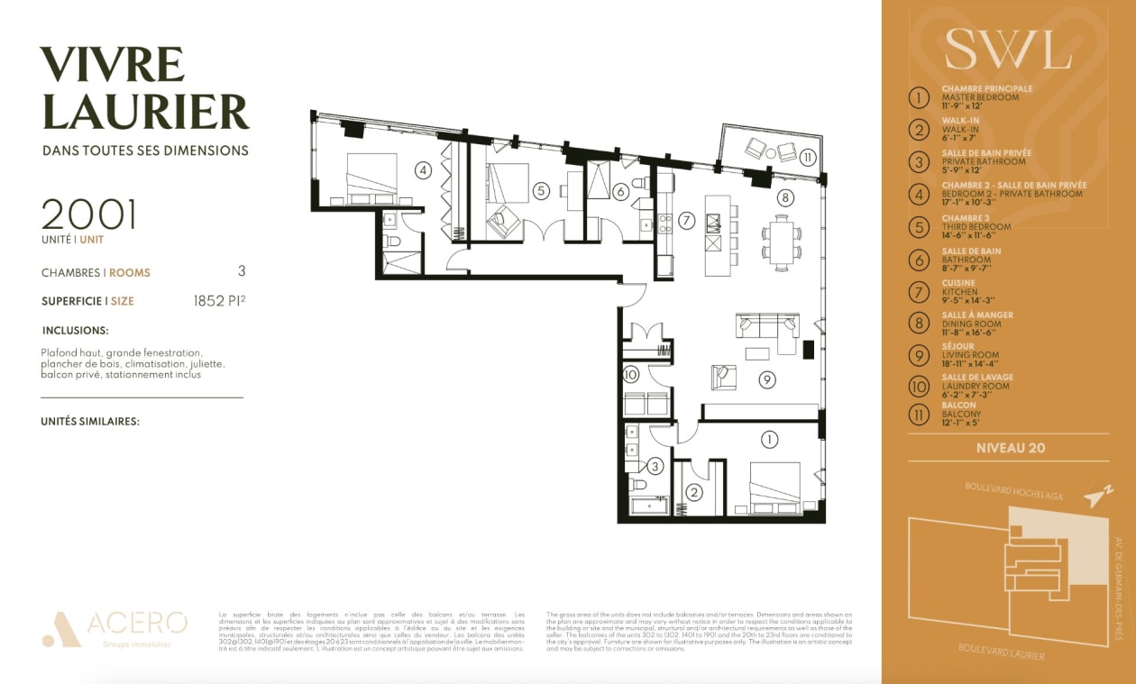 Plan — 1300, Av. de Germain-des-Prés, 2001, Québec (Sainte-Foy/Sillery/Cap-Rouge), G1V0E2, Québec (Sainte-Foy/Sillery/Cap-Rouge)