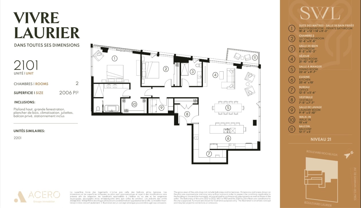 Plan — 1300, Av. de Germain-des-Prés, 2101, Québec (Sainte-Foy/Sillery/Cap-Rouge), G1V0E2, Québec (Sainte-Foy/Sillery/Cap-Rouge)