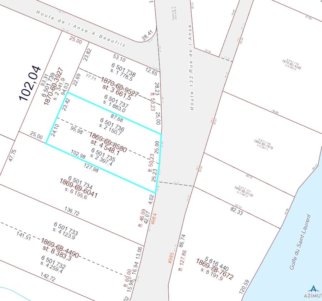 Plan — Route 132 O., Percé