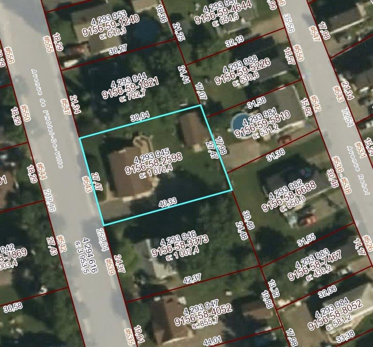 Plan — 543 Av. de l'Hôtel-de-Ville, Chandler