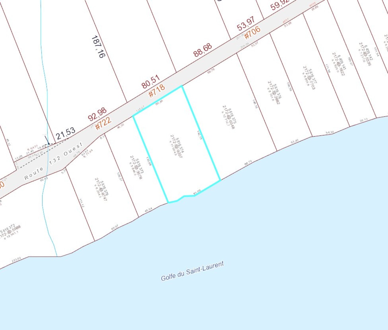 Plan — Route 132 O., Percé