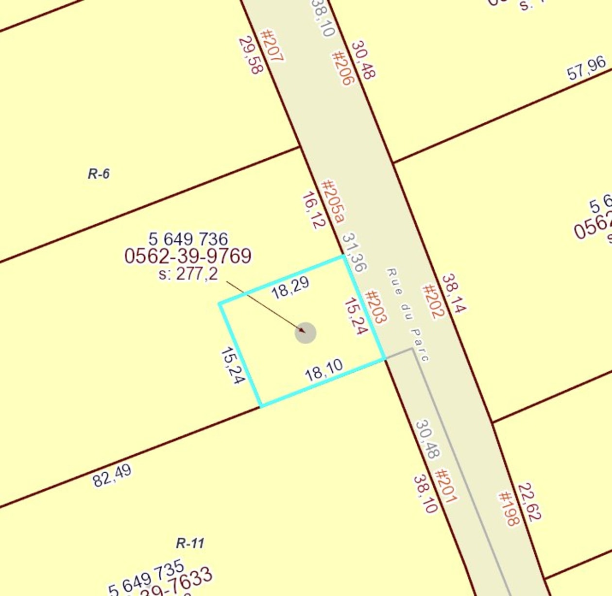 Plan — 203 Rue du Parc, Grande-Rivière