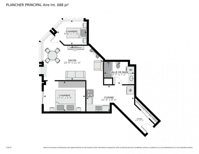Plan — 1077, Rue St-Mathieu, 668, Montréal (Ville-Marie), H3H2S4, Montréal (Ville-Marie)