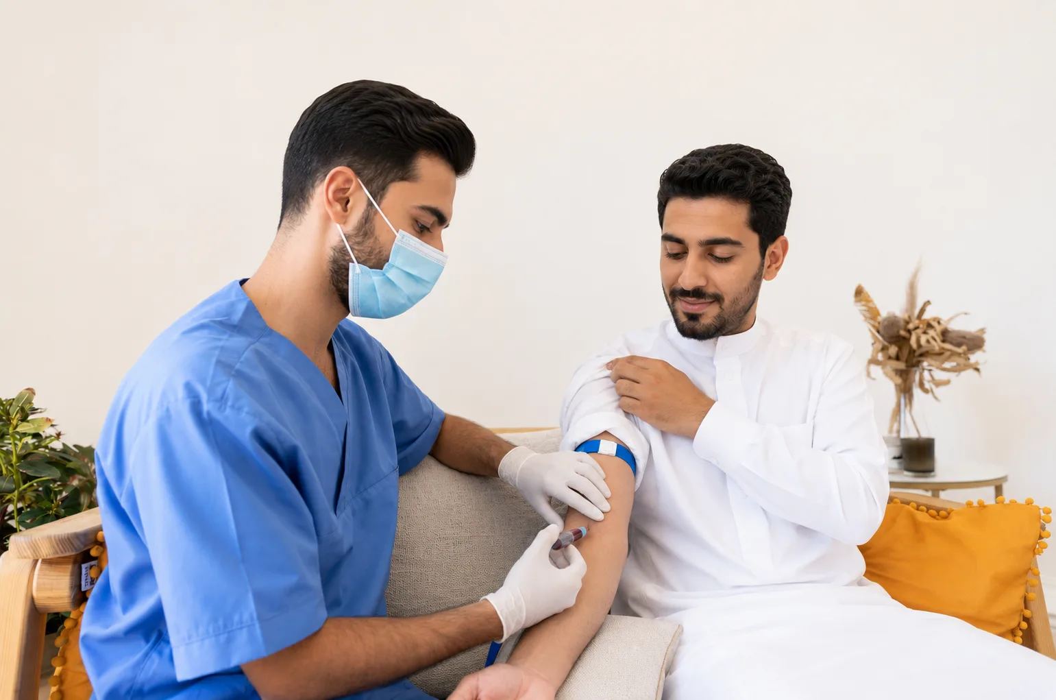 سحب عينات الدم في المنزل من فريق عيادتي