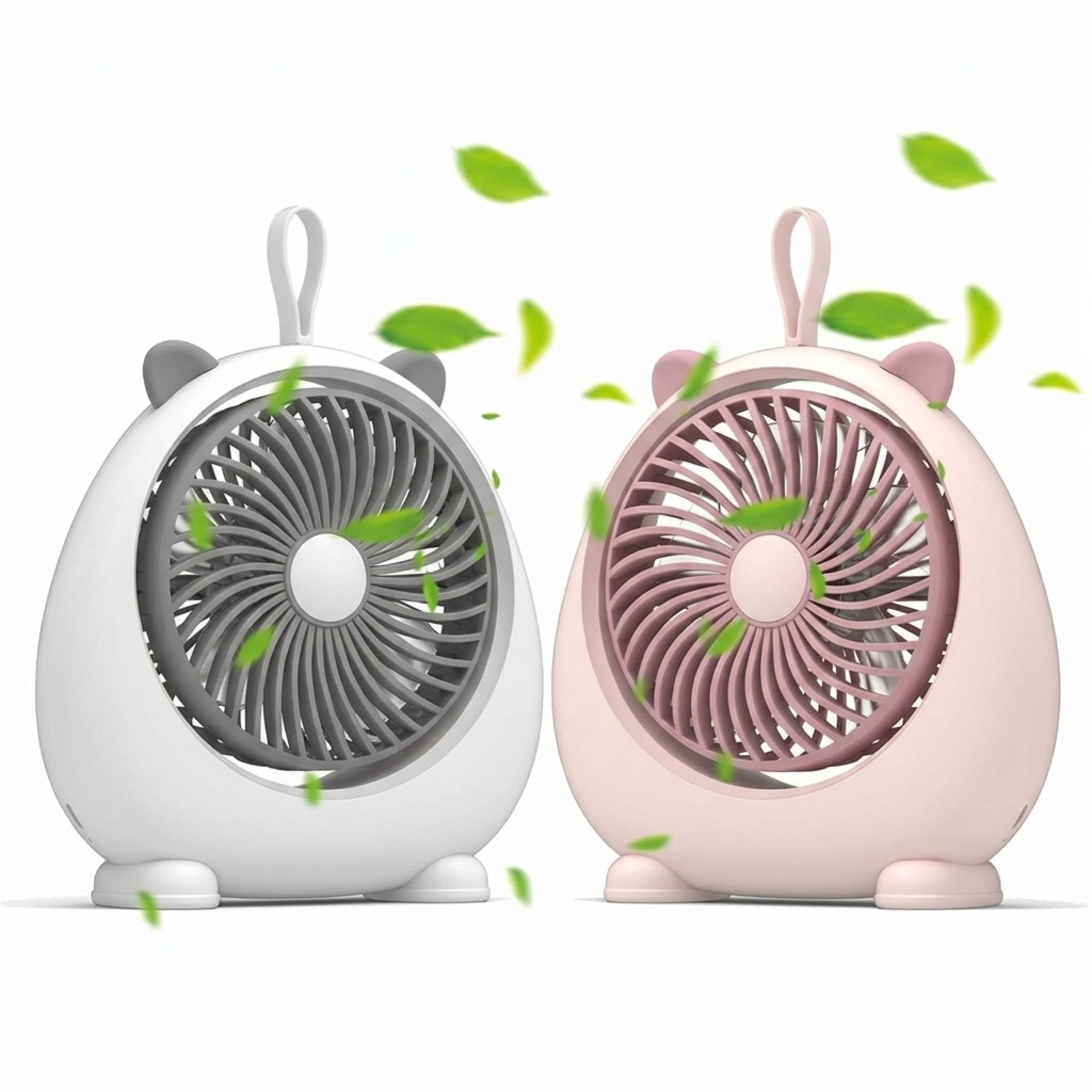 Portable Table Fan Cute Cat Ear Large Air Volume ABS Two Levels