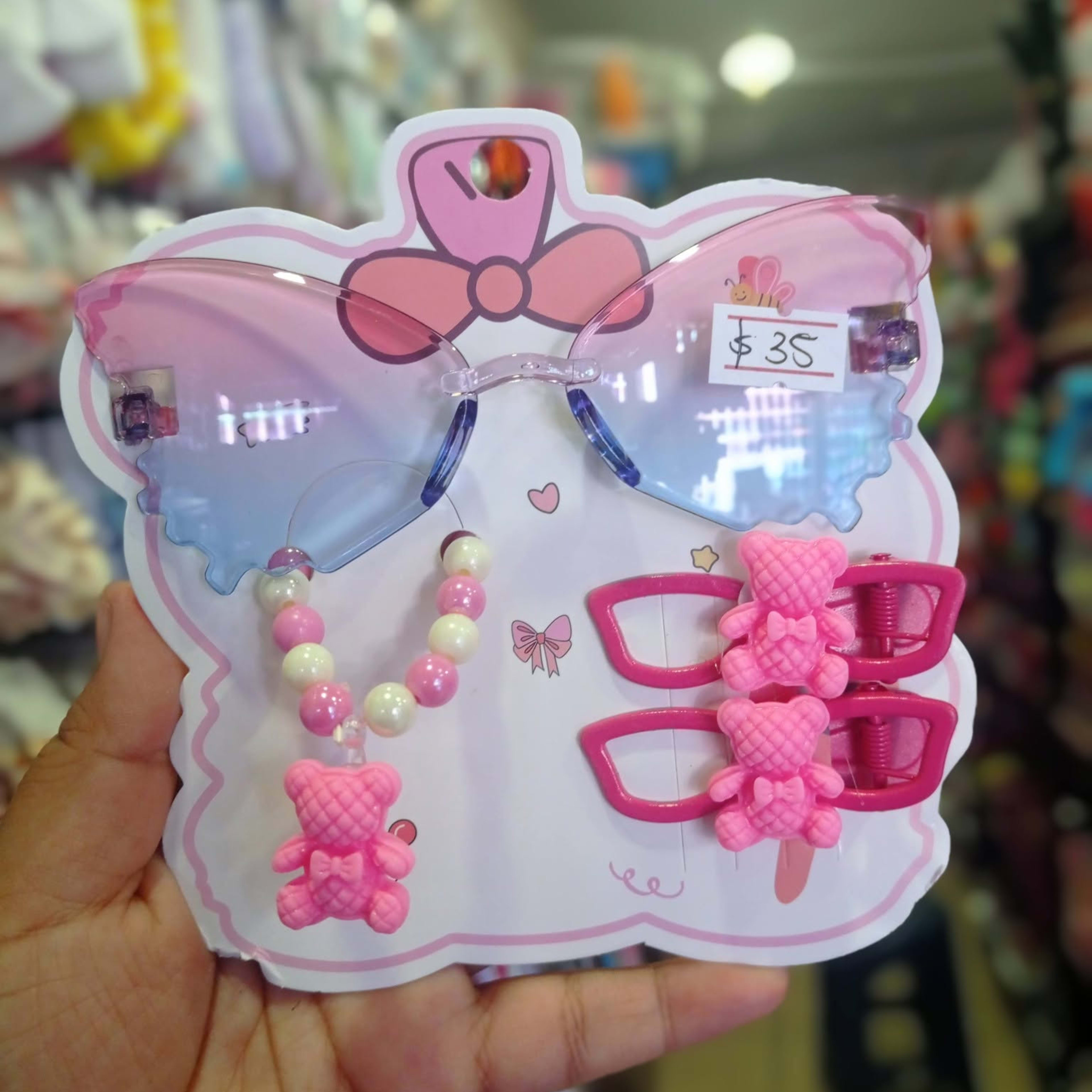 Stylish Kids Sunglasses and Hair Clip Set for Girls