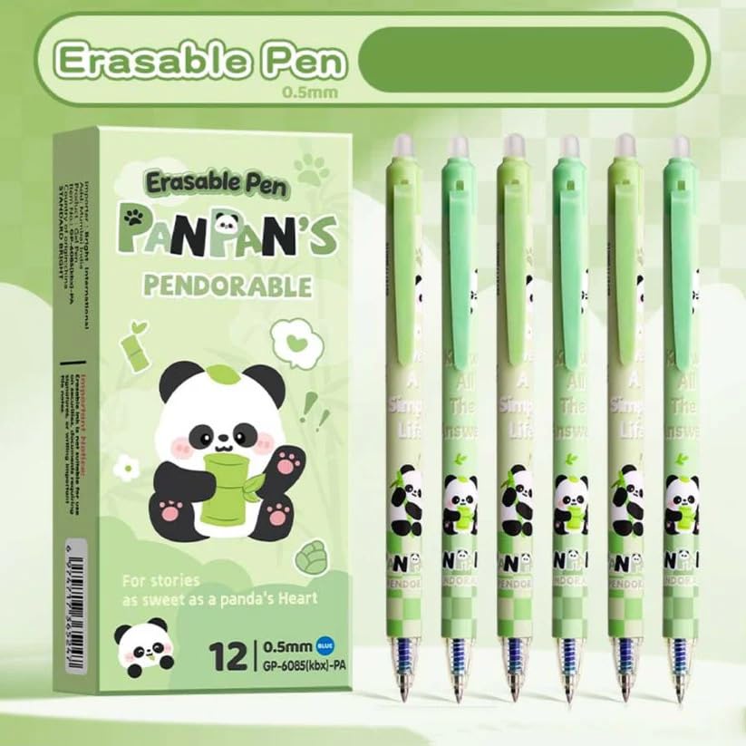 Panda Erasable Gel Pens Set – 12 Pcs