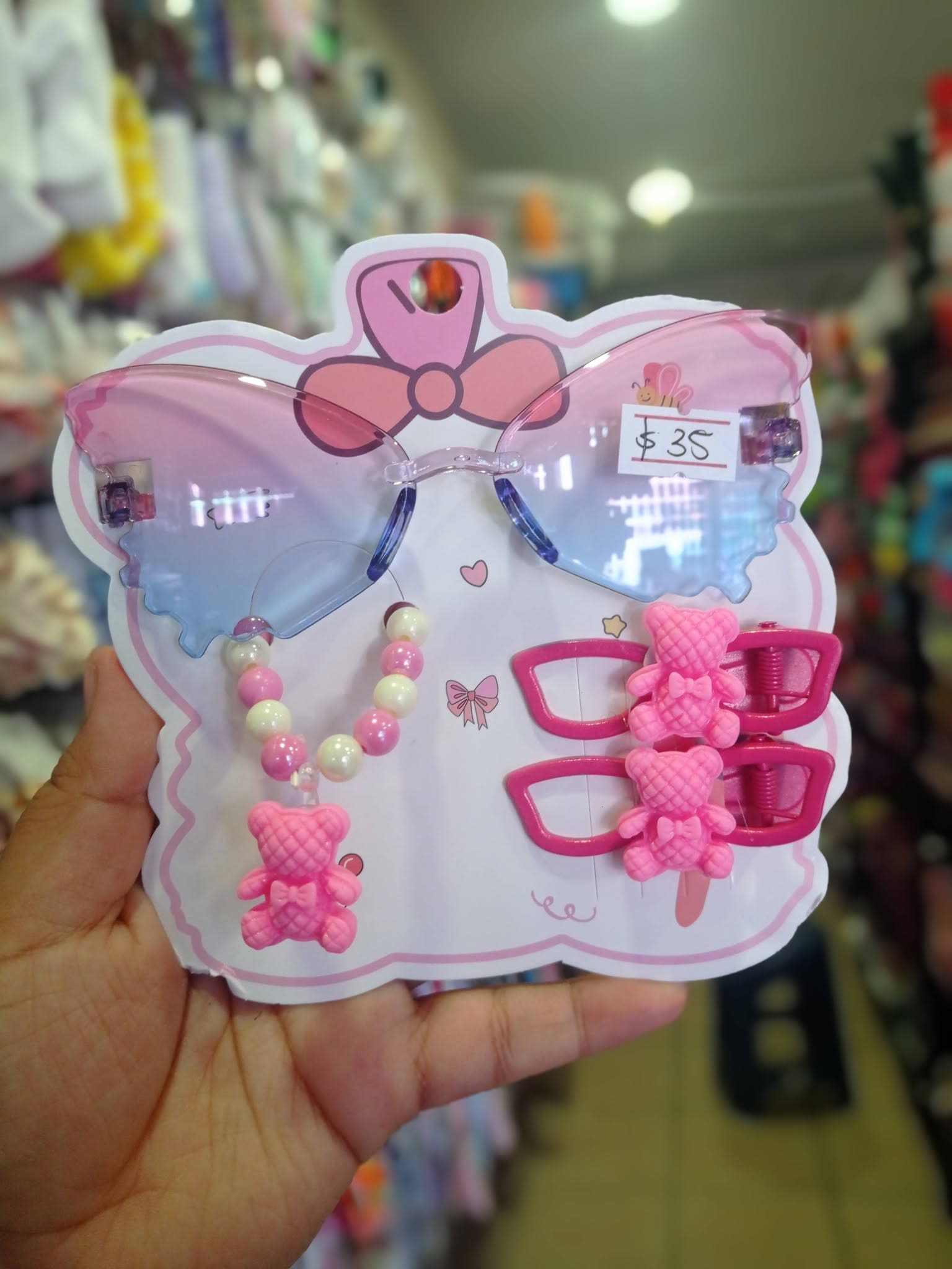 Stylish Kids Sunglasses and Hair Clip Set for Girls