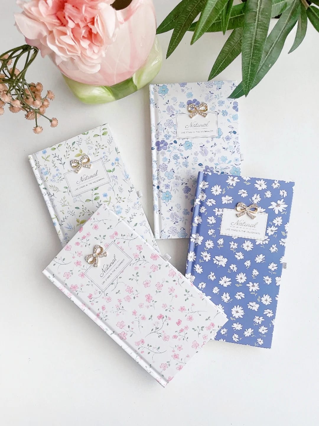 Blossom Whispers Bow charm Notebook