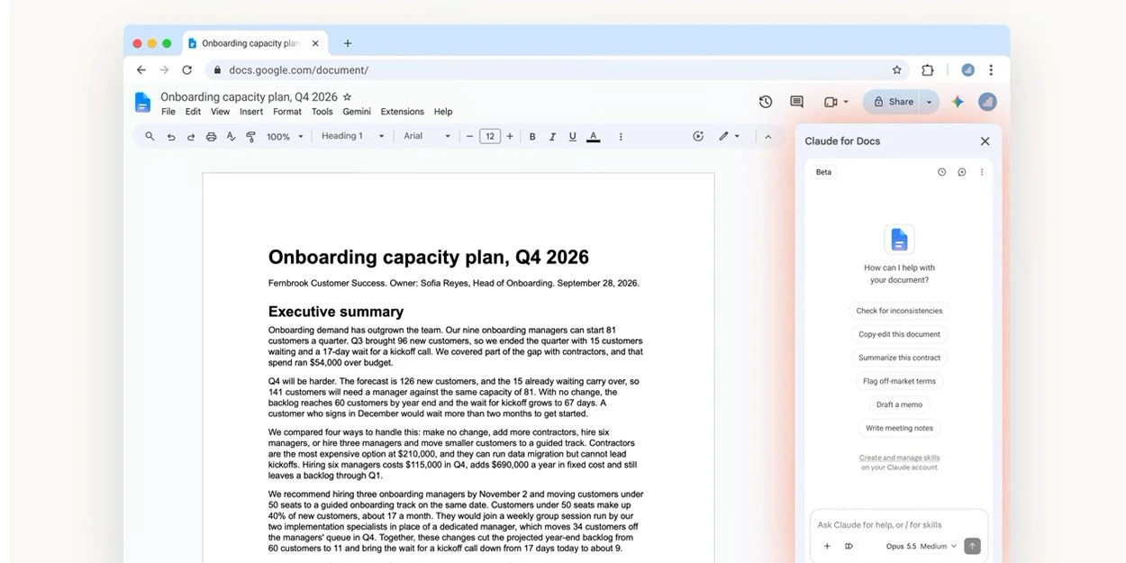 کلود در Google Docs، Sheets و Slides؛ دستیار هوش مصنوعی آنتروپیک در اکوسیستم گوگل