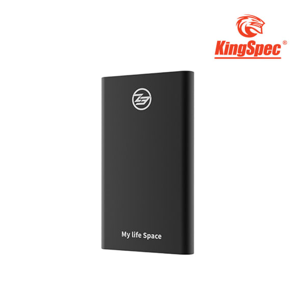 KingSpec Z3 256GB Type-C Portable External SSD - Lightweight Aluminum Body - Black & Gray