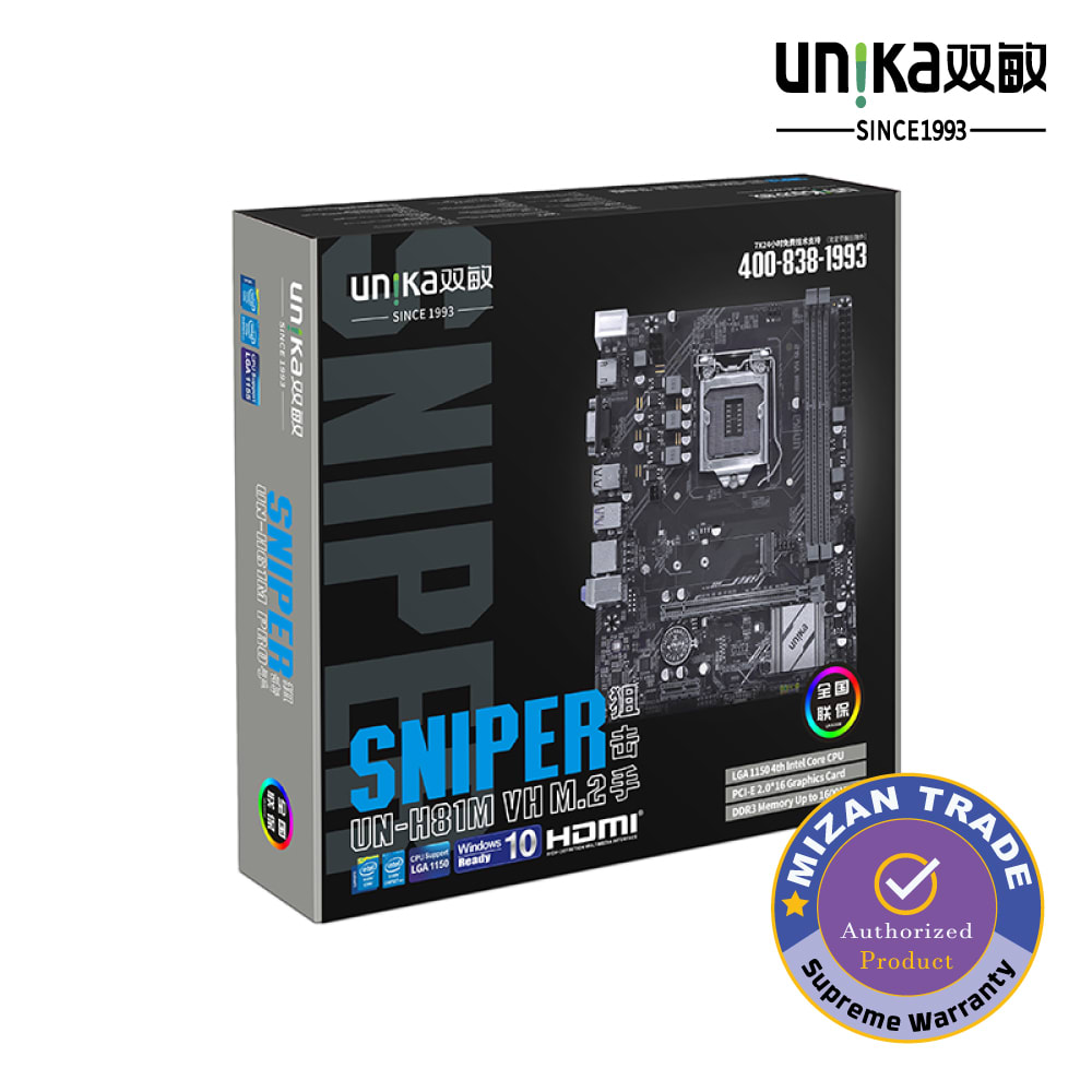 UNIKA UN-H81M-VH-M.2-V1.0-SNIPER DDR3 4th Gen Micro ATX Motherboard
