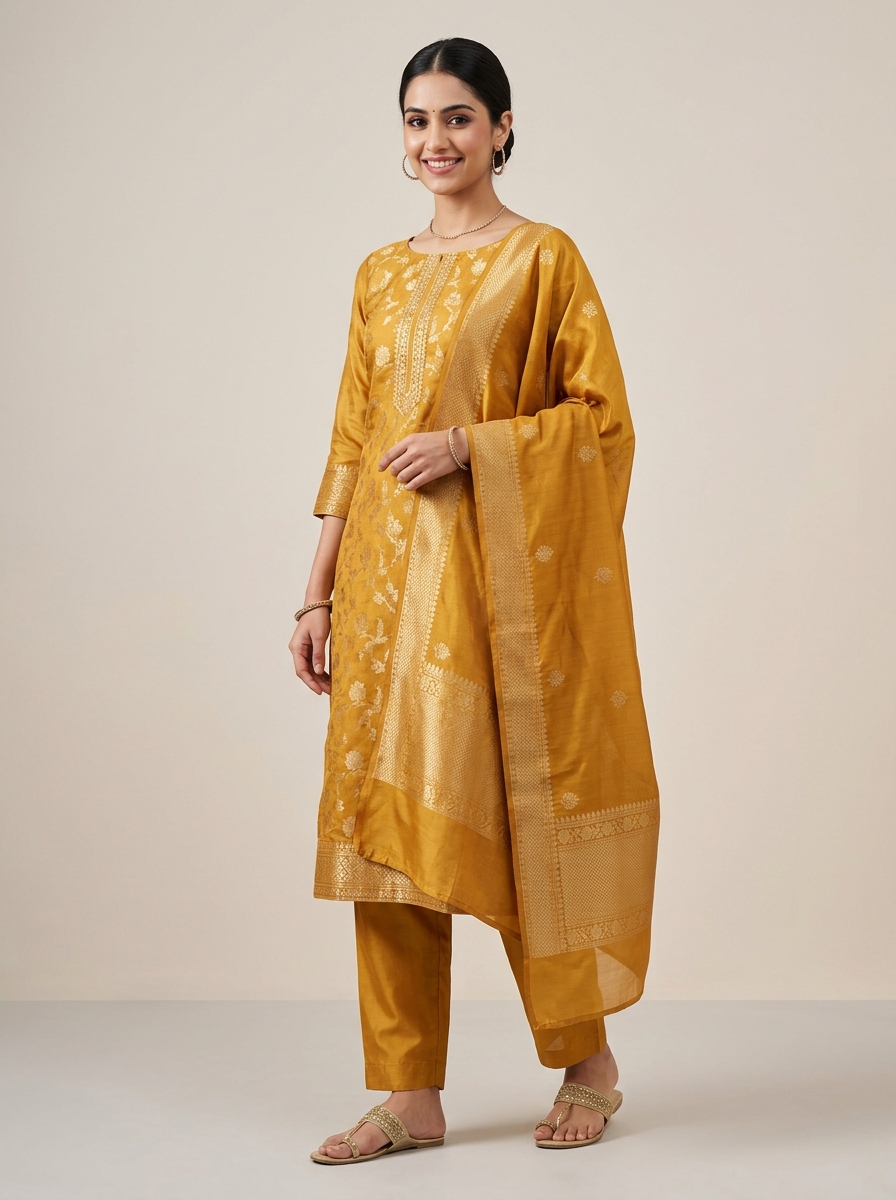 Chanderi Silk Suit