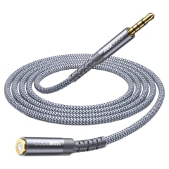 CODEWAY AUX 3.5mm 4極延長線 TRRS 音源 + 麥克風 延長耳機線 1m, WA35MF-1M, 黑色, 1條