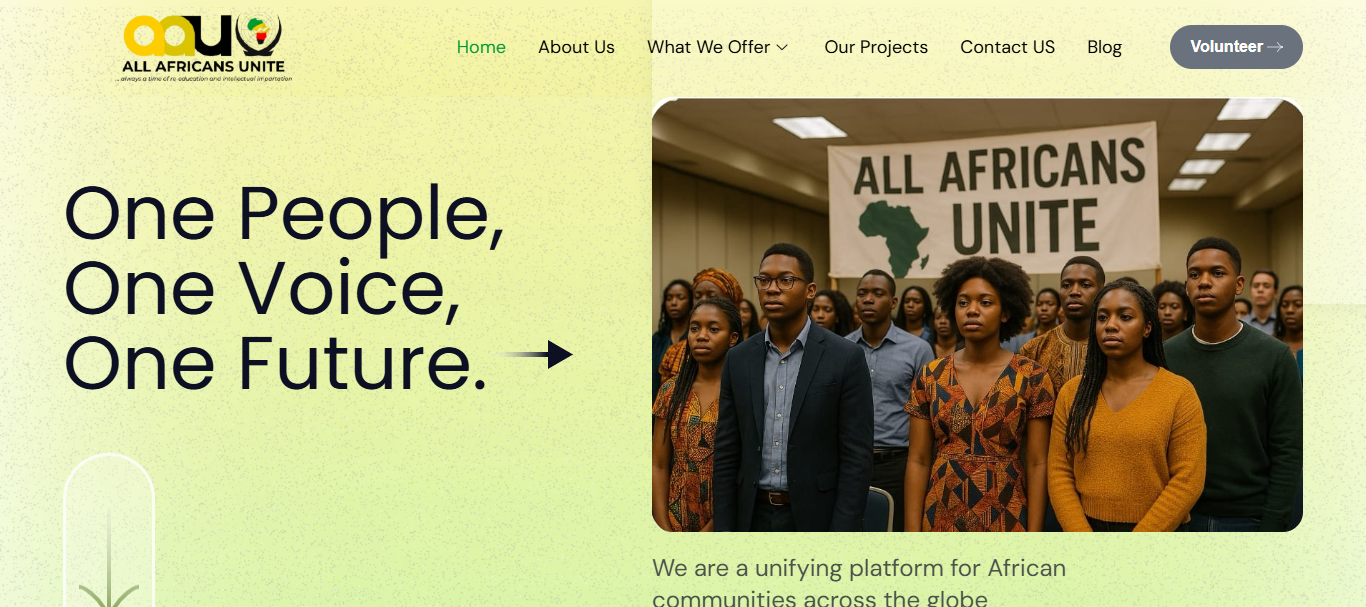 An NGO Website (All Africa Unite)