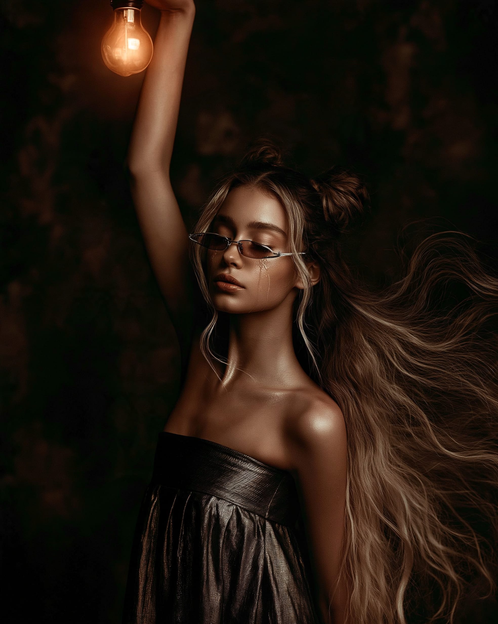 Ethereal Golden Suspension - Glowing filament as sole light source