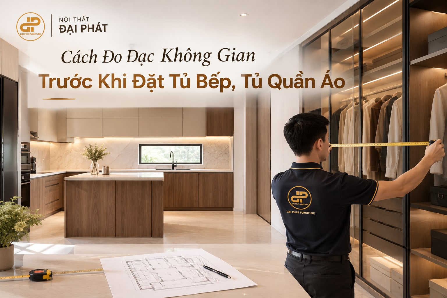 Cách Đo Đạc Không Gian Trước Khi Đặt Tủ Bếp, Tủ Quần Áo | Nội Thất Đại Phát