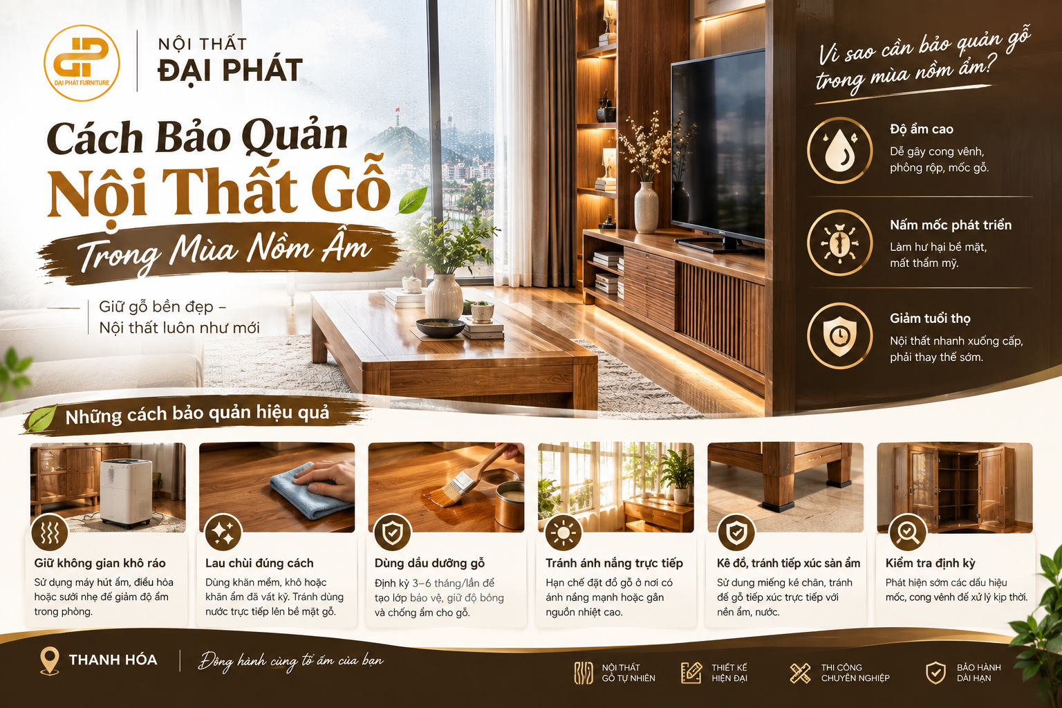 Cách Bảo Quản Nội Thất Gỗ Trong Mùa Nồm Ẩm | Nội Thất Đại Phát