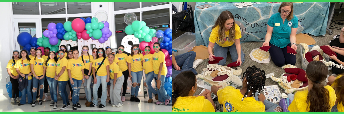 Girls in STEM with girls working together