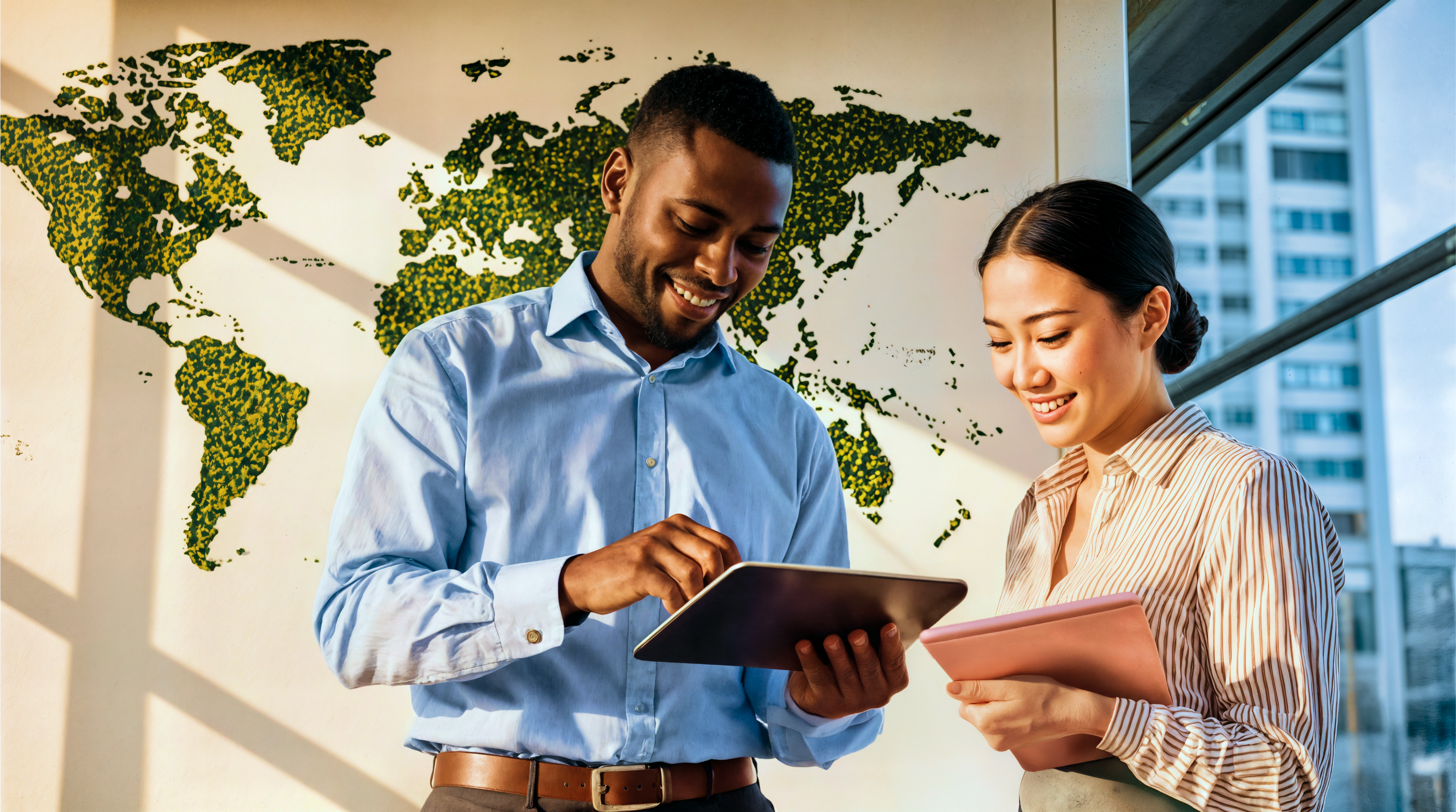 People talking in an office